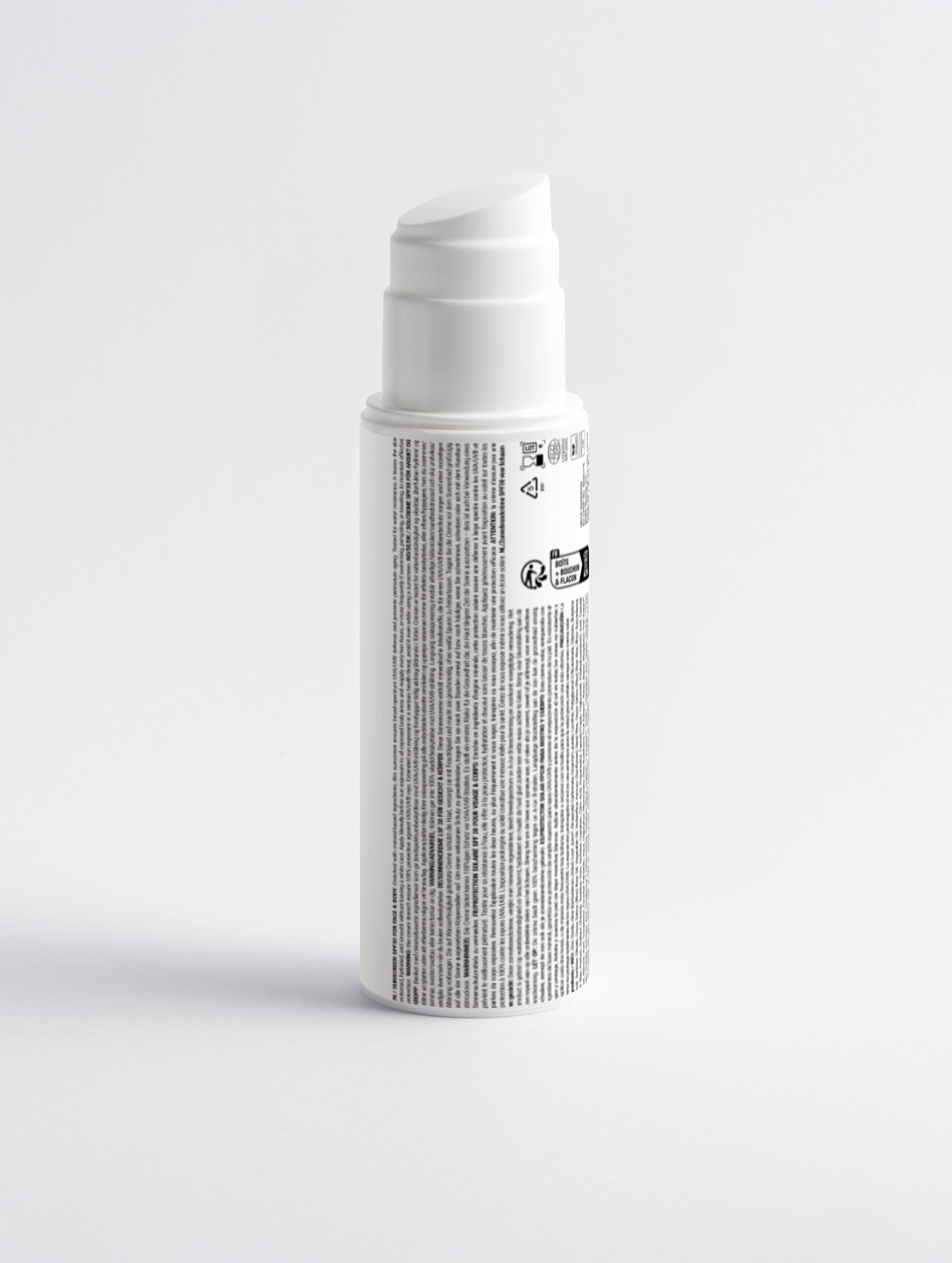 Protetor solar mineral FPS30 para rosto e corpo, sem tonalizante